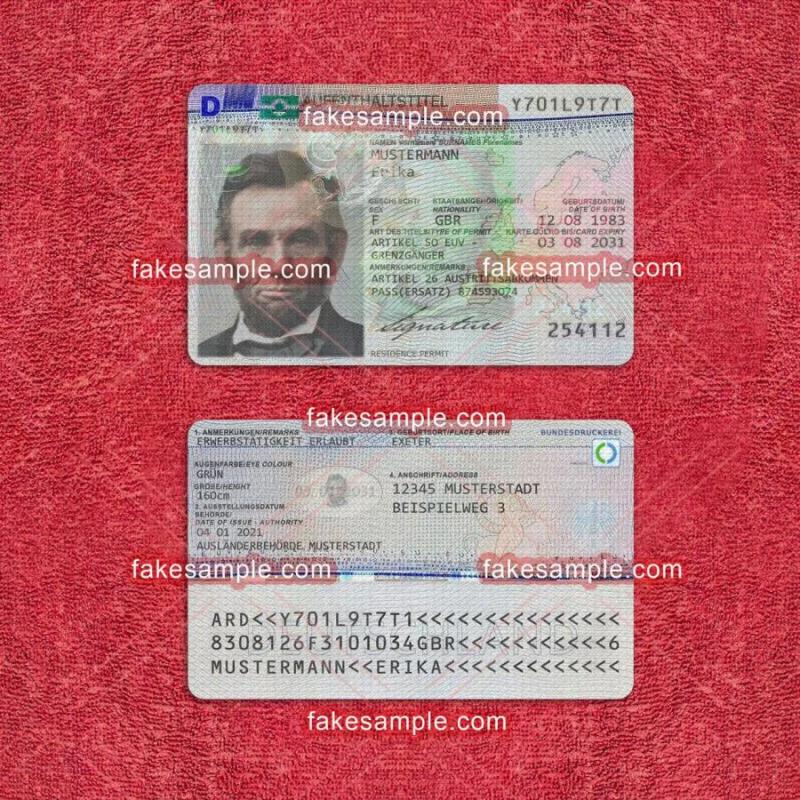 Morocco Residence Card Fake Template